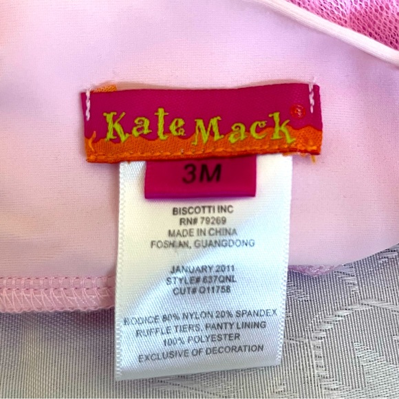 Kate Mack baby girl Tankini size 3m.   Pale pink with tulle, & sequin design - Picture 3 of 4